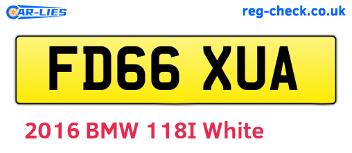 FD66XUA are the vehicle registration plates.