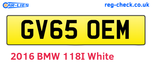 GV65OEM are the vehicle registration plates.