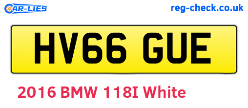 HV66GUE are the vehicle registration plates.