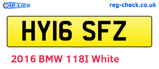 HY16SFZ are the vehicle registration plates.