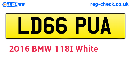 LD66PUA are the vehicle registration plates.