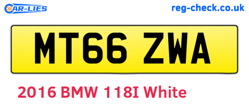 MT66ZWA are the vehicle registration plates.