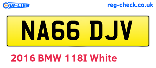 NA66DJV are the vehicle registration plates.