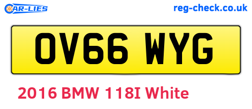 OV66WYG are the vehicle registration plates.