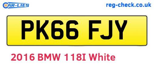 PK66FJY are the vehicle registration plates.