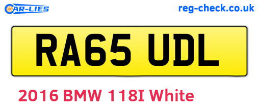 RA65UDL are the vehicle registration plates.