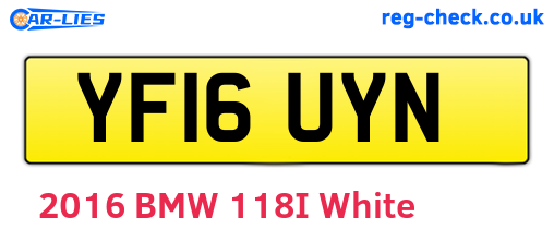 YF16UYN are the vehicle registration plates.