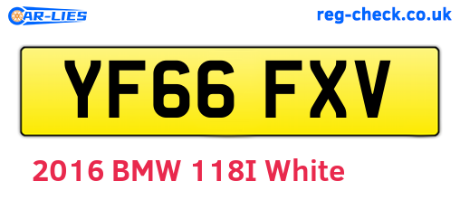 YF66FXV are the vehicle registration plates.
