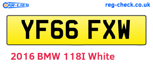 YF66FXW are the vehicle registration plates.