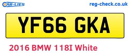 YF66GKA are the vehicle registration plates.