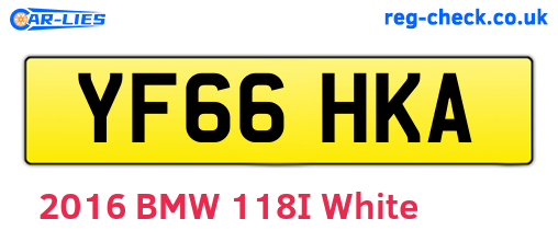 YF66HKA are the vehicle registration plates.