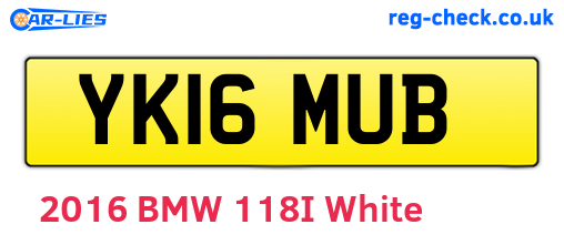 YK16MUB are the vehicle registration plates.