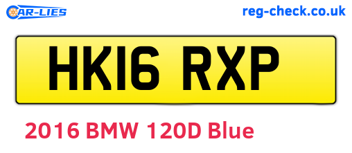 HK16RXP are the vehicle registration plates.