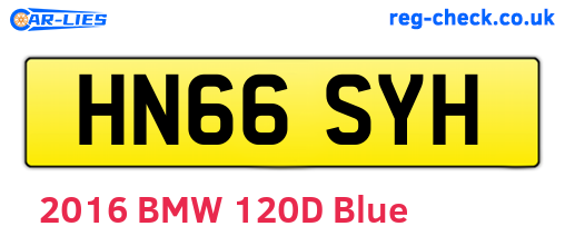 HN66SYH are the vehicle registration plates.