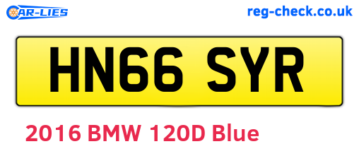 HN66SYR are the vehicle registration plates.
