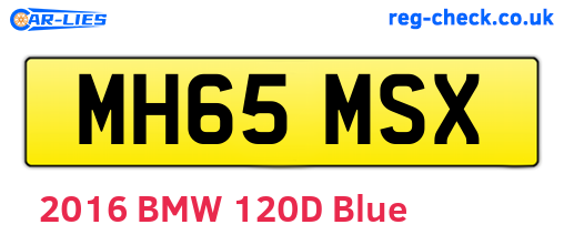 MH65MSX are the vehicle registration plates.