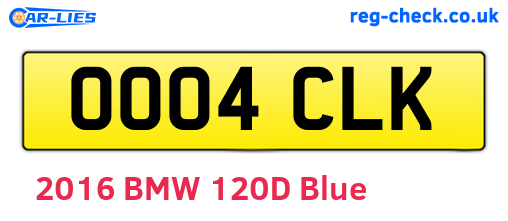 OO04CLK are the vehicle registration plates.