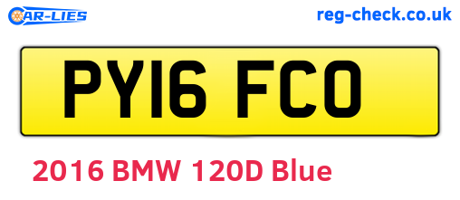 PY16FCO are the vehicle registration plates.