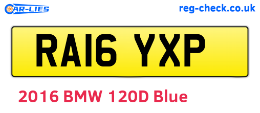 RA16YXP are the vehicle registration plates.