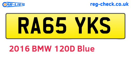 RA65YKS are the vehicle registration plates.