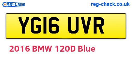 YG16UVR are the vehicle registration plates.