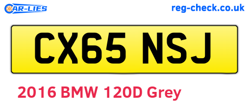 CX65NSJ are the vehicle registration plates.