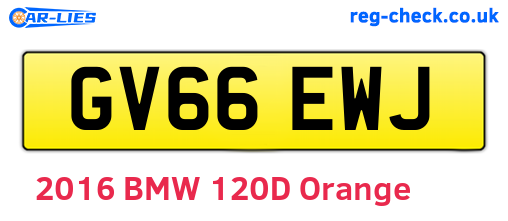 GV66EWJ are the vehicle registration plates.
