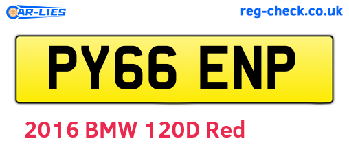 PY66ENP are the vehicle registration plates.