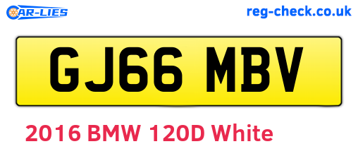 GJ66MBV are the vehicle registration plates.