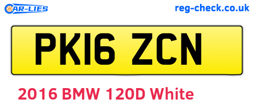 PK16ZCN are the vehicle registration plates.