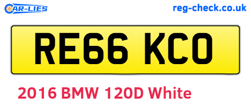 RE66KCO are the vehicle registration plates.