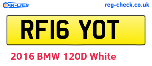 RF16YOT are the vehicle registration plates.
