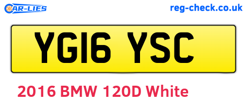 YG16YSC are the vehicle registration plates.