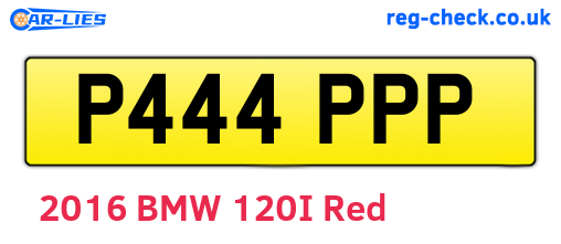 P444PPP are the vehicle registration plates.