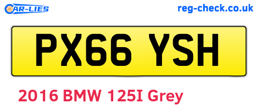 PX66YSH are the vehicle registration plates.