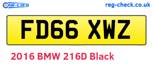 FD66XWZ are the vehicle registration plates.
