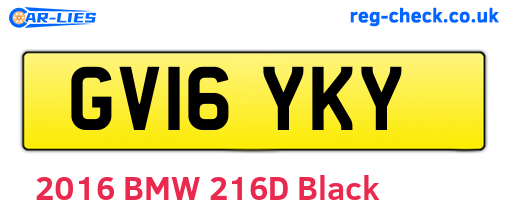 GV16YKY are the vehicle registration plates.