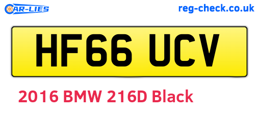 HF66UCV are the vehicle registration plates.
