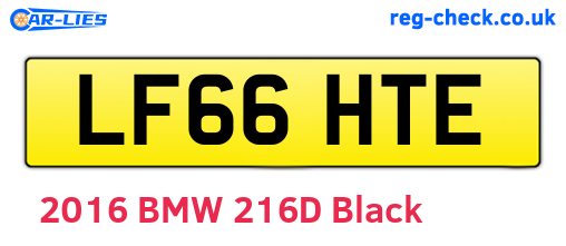 LF66HTE are the vehicle registration plates.