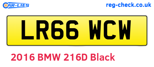 LR66WCW are the vehicle registration plates.