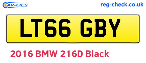 LT66GBY are the vehicle registration plates.