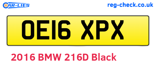 OE16XPX are the vehicle registration plates.