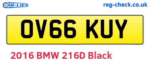 OV66KUY are the vehicle registration plates.