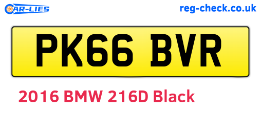 PK66BVR are the vehicle registration plates.
