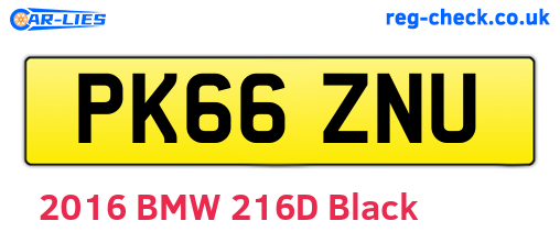 PK66ZNU are the vehicle registration plates.