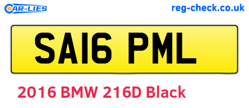 SA16PML are the vehicle registration plates.