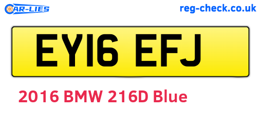 EY16EFJ are the vehicle registration plates.