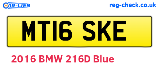 MT16SKE are the vehicle registration plates.