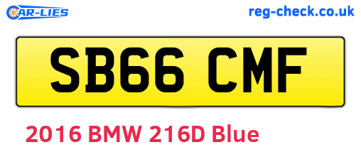 SB66CMF are the vehicle registration plates.