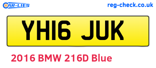 YH16JUK are the vehicle registration plates.
